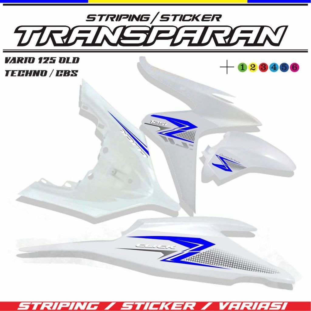 STIKER TRANSFARAN VARIO TECHNO 125 OLD / STIKER TRANSPARAN MOTOR VARIO 125 TECHNO VARIASI MOTOR