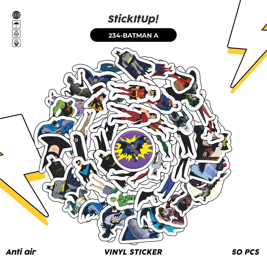 

COD✨ 50 Pcs Stiker Pack Motif Kartun Batman The Animated Series Lucu Aesthetic Vynil Waterproof untuk Freebies Sticker Buku Journal Casing HP Laptop