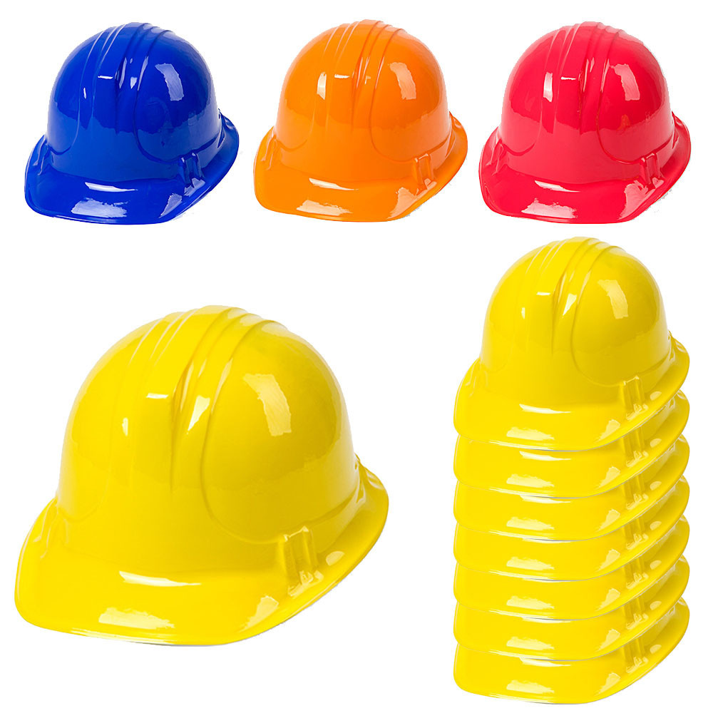 12/24pcs Construction Worker Plastic Hat Helmet Costume Birthday Party Favors Kids Cap Construction 