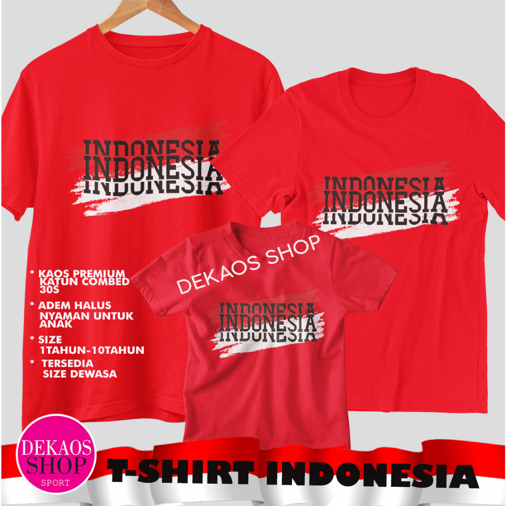 KAOS 17 AGUSTUS 2023 DEWASA / BAJU MERAH PUTIH AGUSTUSAN / KAOS MERAH PUTIH / KAOS KEMERDEKAAN INDON
