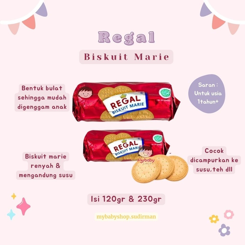 

Marie Regal Biskuit (120gr & 230gr) - Biskuit renyah - Biskuit bayi