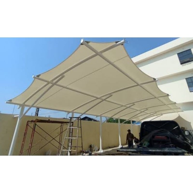 Atap Kanopi Membran Bahan PVC 550 GSM  Custom Ukuran Harga Permeter