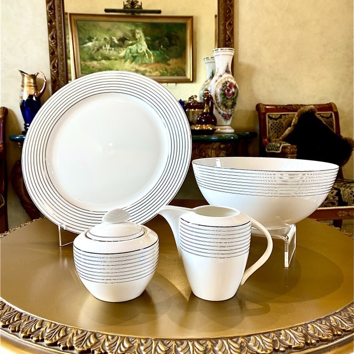 Mikasa Ultima Plus Overture Super Strong Fine China Dinner Set Piring Mewah Piring Saji Piring Canti