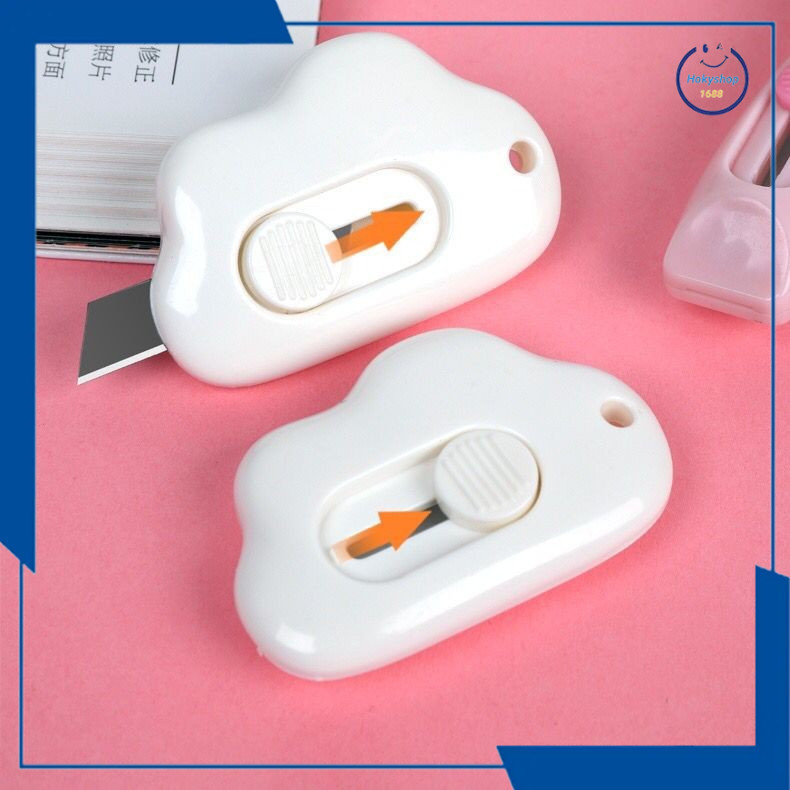 

HKS1 paket 5 pcs Cutter Mini Pisau Kecil Silet Bentuk Awan - Pembuka Plakban