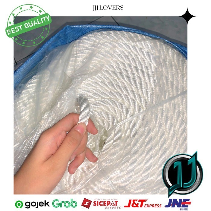 Tali Tambang Nylon Tali Nilon Tambang Putih Tambang Nylon 12mm per 50m