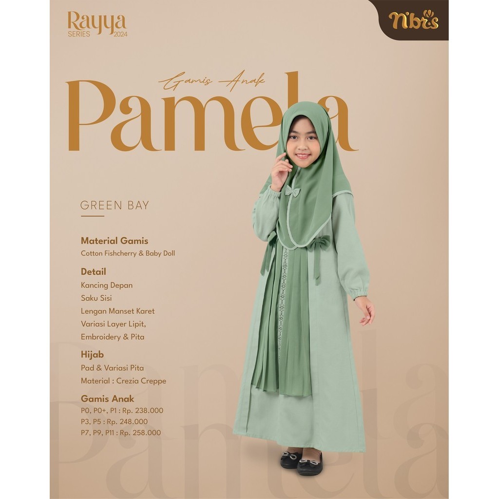 ORIGINAL NIBRAS Sarimbit Pamela Gamis Anak Premium By Nibras BEST SELLER Gamis Anak Perempuan Terbar
