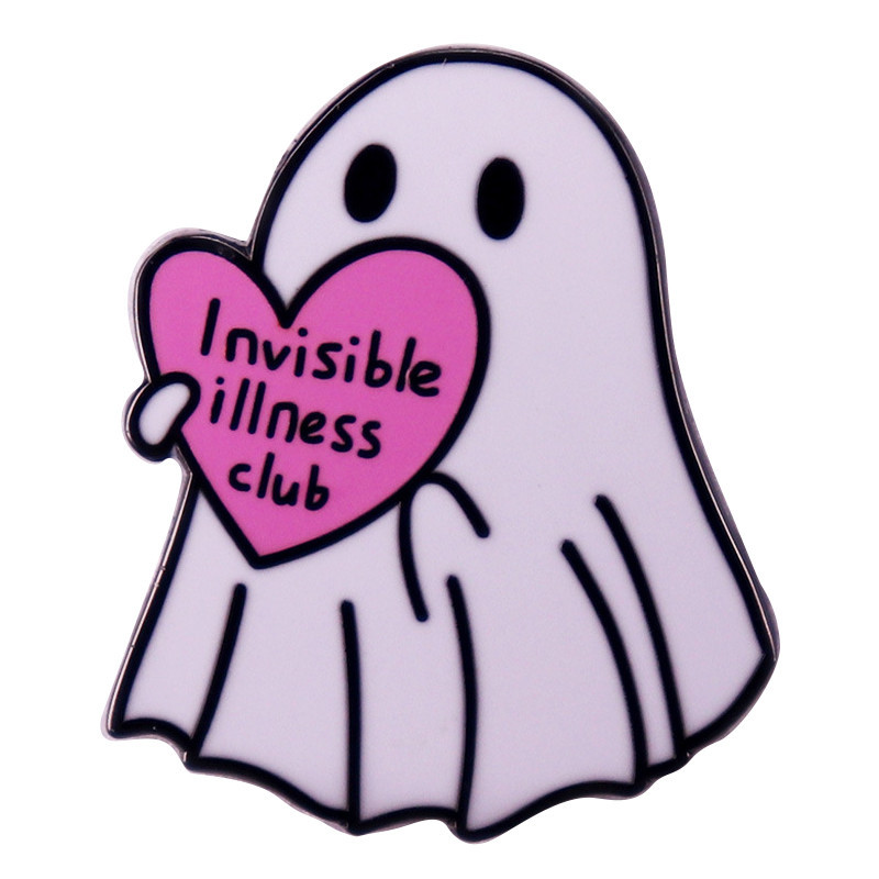 

C4866 Invisible illness club Ghost Enamel Pin Custom Mental Health Brooches Lapel Badges Funny Quote Jewelry Gift For Friend