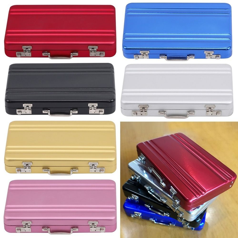 

Portable Aluminum Alloy Multipurpose Mini Suitcase Storage Box Jewelry Case Card Holder Business Card Box