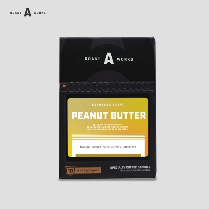 

Peanut Butter - Nespresso Compatible Capsule - A Roastworks - (10 x 5.5gr/capsule)