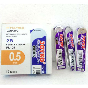 

12 Pcs Isi Pensil 2B Joyko 0.5 Pl 0.5 ( Lusin )