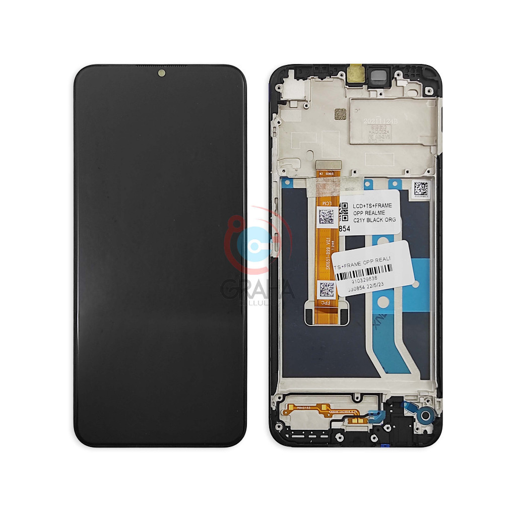 LCD REALME C21Y / C25Y FULLSET  + Tulang tengah tatakan hp FRAME