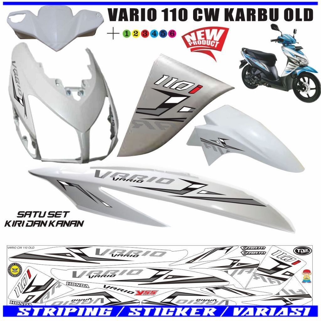 VARIASI STRIPING VARIO 110 CW / VARIASI STIKER VARIO 110 OLD CARBU VARIASI LIST STRIPING