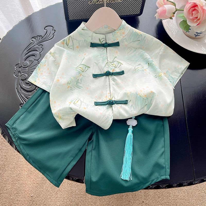 Setelan hanbok anak laki-laki hanbok anak laki-laki musim panas retro gaya nasional hanbok