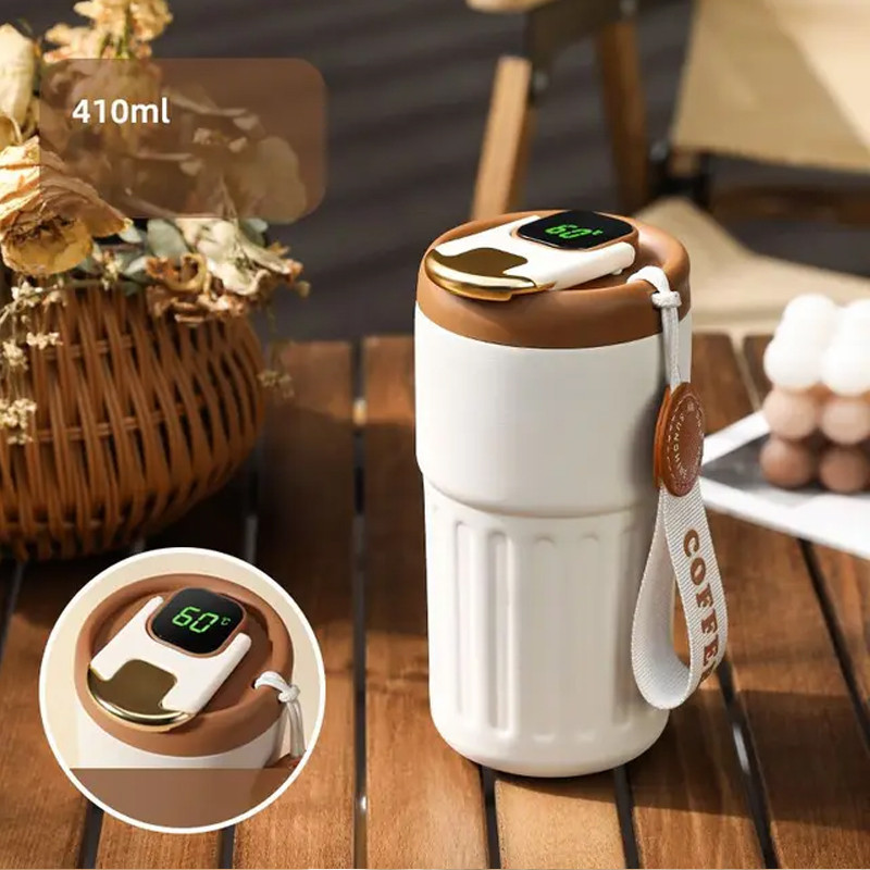 

450ml Stainless Steel Coffee Cup Smart LED Temperature Display Thermos Bottle Coffee Mug Travel Mug Insulated Tumbler