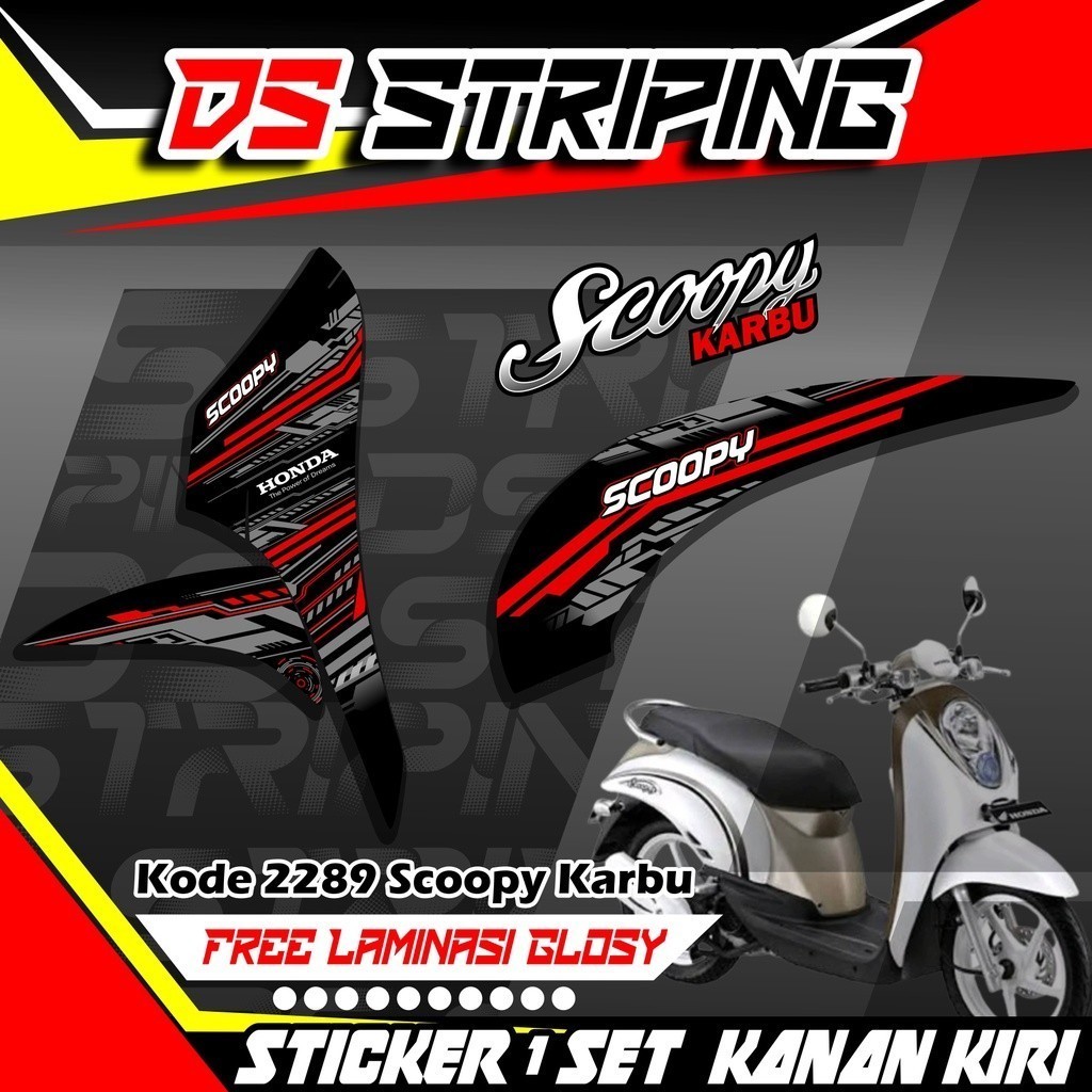 Sticker Striping Motor SCOOPY LAMA KARBU List Sticker Variasi