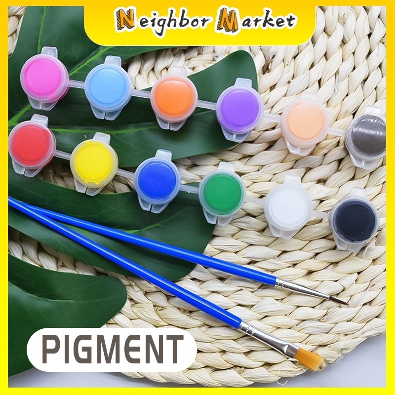 

cat acrylic/cat air 6/12warna cat warna anak/Acrylic Colour Set 6 Warna/cat akrilik set Kanvas Lukis 3ml - Qiqi Treasure