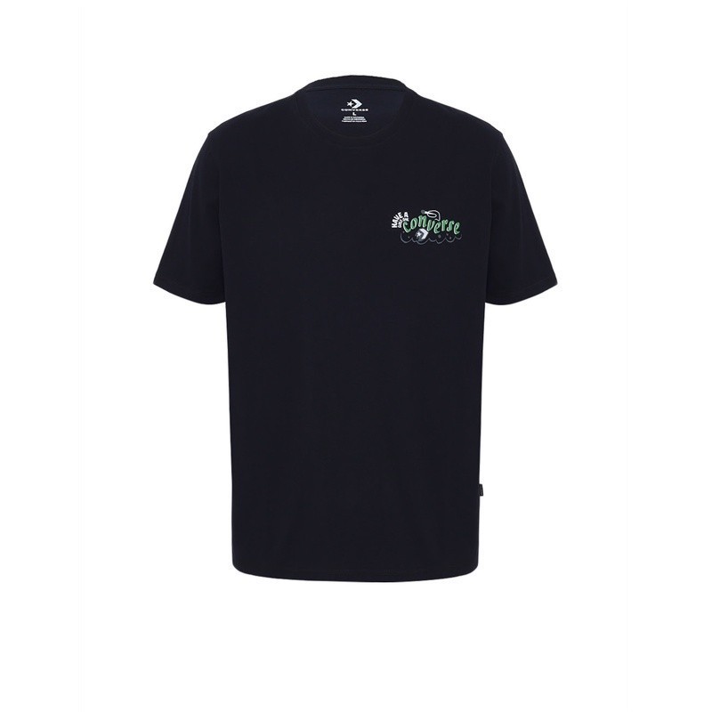 [trendy] Converse Men's Play All Day Graphic T-Shirt - Converse Black Teeunisex cotton kaos pria T-s