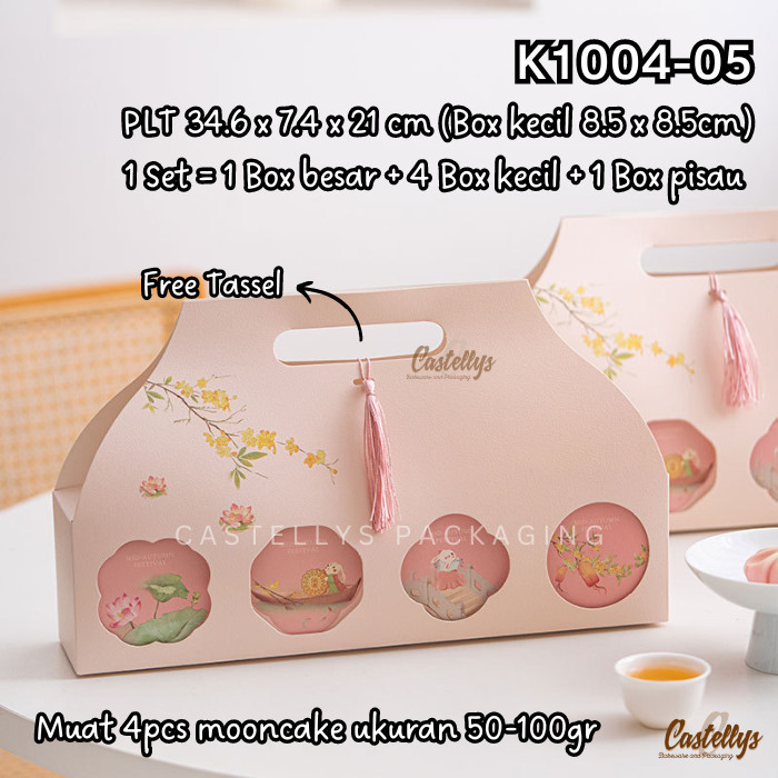 

K1004-05 Kotak Box Mooncake 100gr + Box Kecil Kue Bulan Pia Snowskin