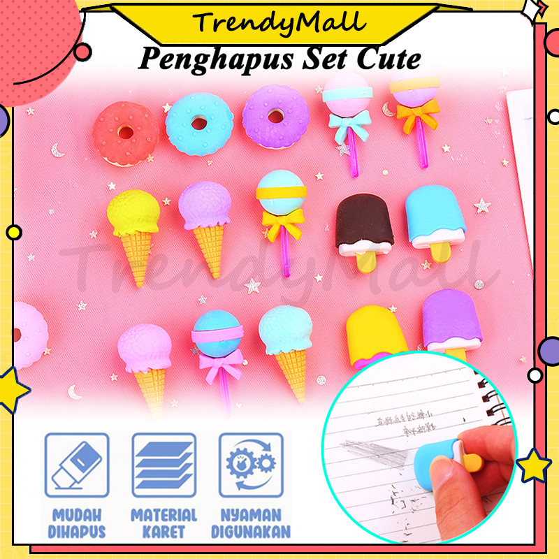 

Penghapus Set 4 In 1 Model Cute Penghapus Lucu Eraser Ice Cream/Lucu Bentuk Es Krim Karet Hapus/ Lolipop Donat Pensil Karakter Sweet Eraser