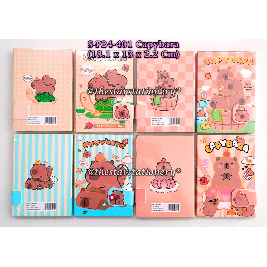 

(1 Biji) Buku Diary Magnet S-P24-401 Capybara A5-100 HC 18.1 x 13 x 2.2 Cm / Notebook Magnet Lucu