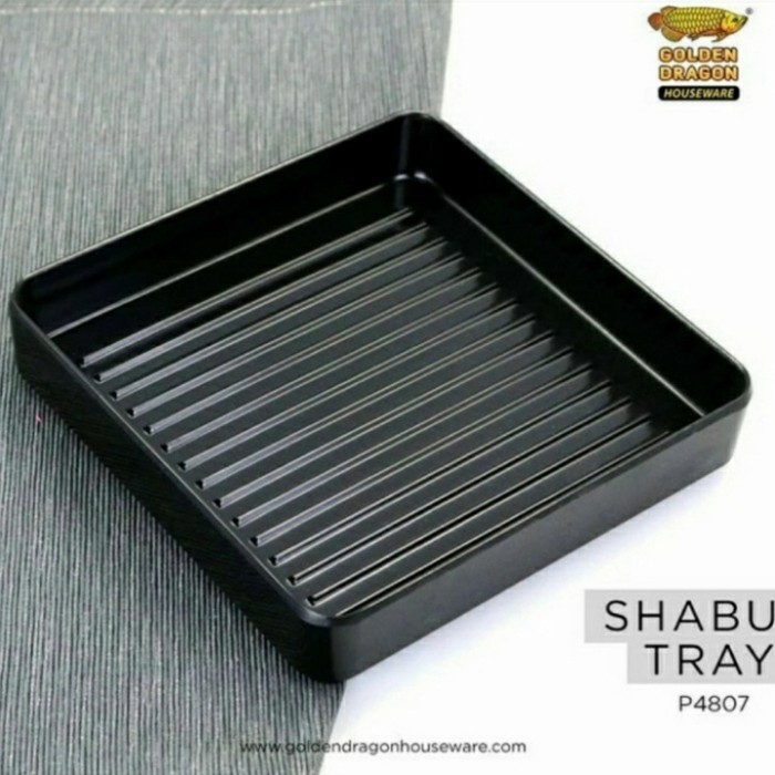 Piring Shabu Melamin 16 cm / Piring Kotak Melamin Golden Dragon P-4807