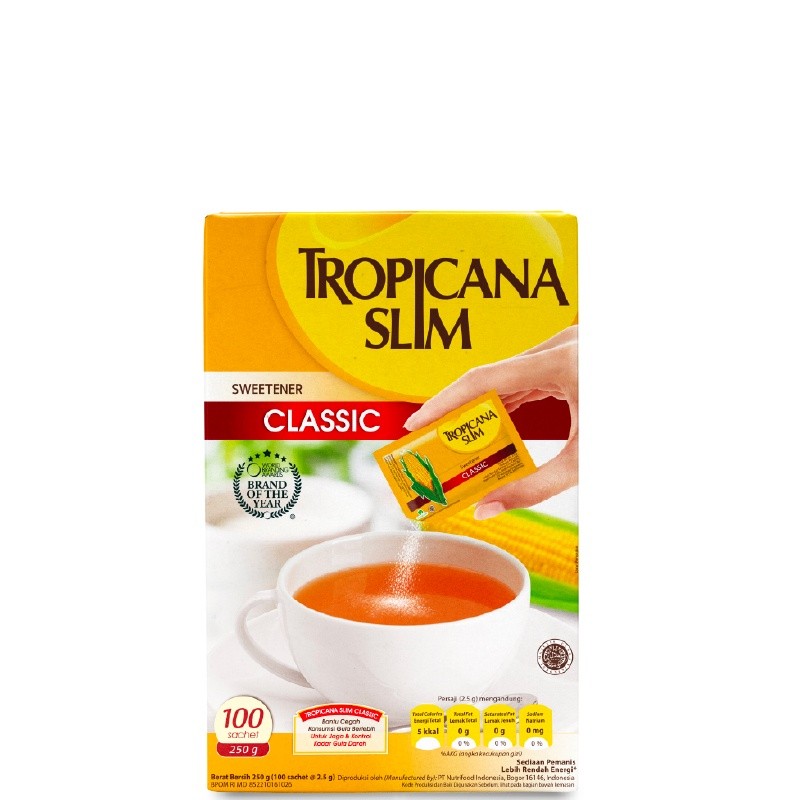 

Tropicana Slim Sweetener Classic Pemanis untuk Bantu Batasi Gula 100 pcs