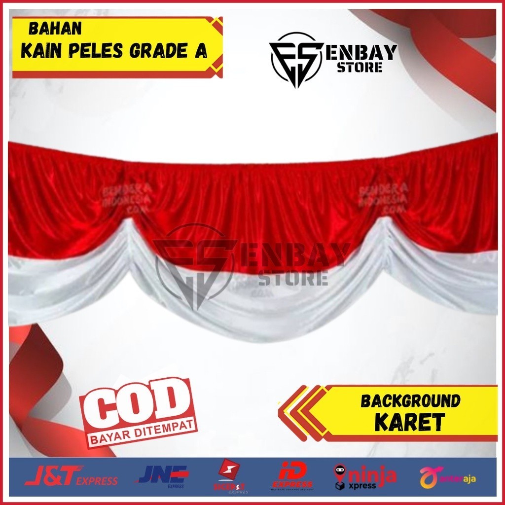 BENDERA GELOMBANG MERAH PUTIH BENDERA BACKGROUND  MERAH PUTIH KARET 5 GELOMBANG