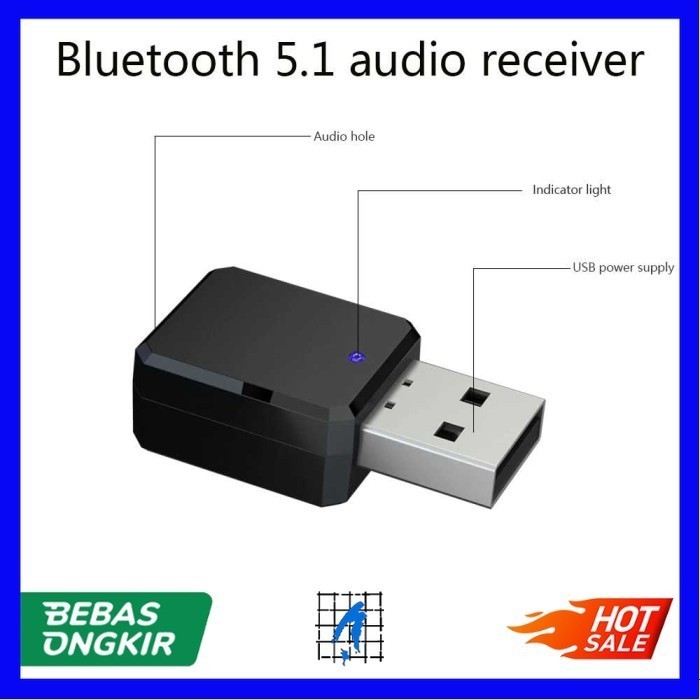 USB Bluetooth 5.1 Receiver Audio Adapter