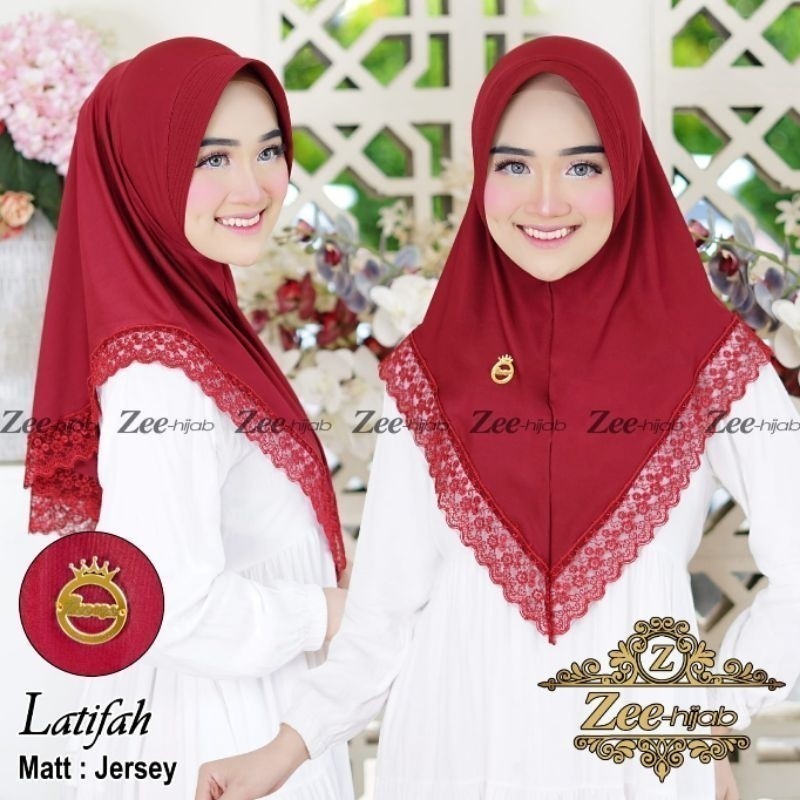 BERGO LATIFAH RENDA / JILBAB INSTAN / HIJAB INSTAN / BERGO JERSEY / JILBAB RENDA / JILBAB INSTAN JER