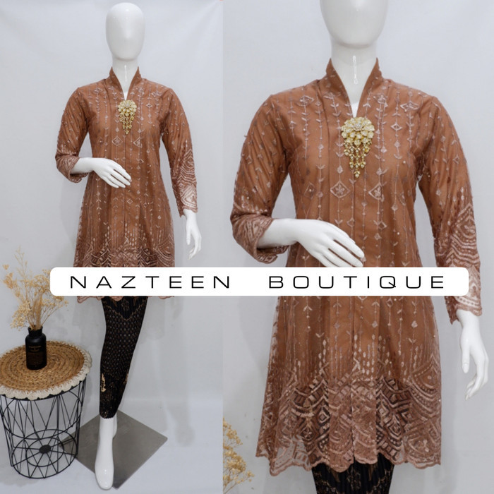 ✨NEW✨ -Setelan Rok Kebaya Wanita Modern Tunik Brokat Tile Model Kartini Vol.2 - GREENTEA, Hanya Rok