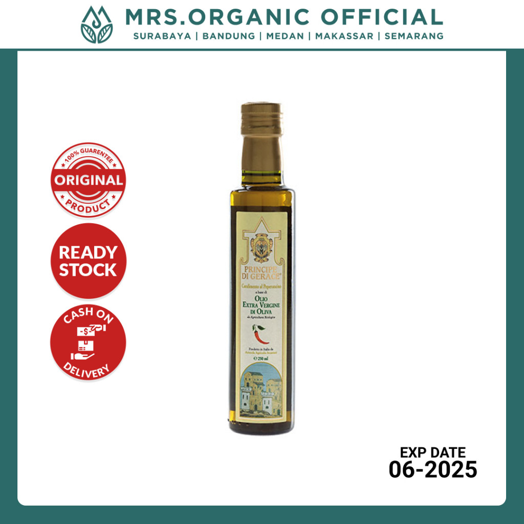 

Minyak Zaitun MEDITERRANEA Foods Organic Extra Virgin Olive Oil Chili Flavoured 250ml