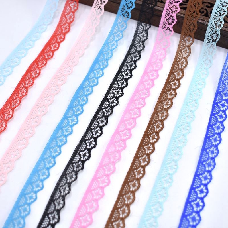 

10Yard lace trimming ribbon 14mm width african lace fabric white cotton lace for DIY sewing embroidery home clothing accessories