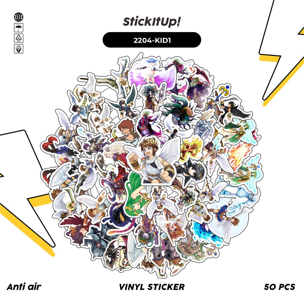 

COD✨ 50 Pcs Stiker Pack GAME SERIES KID ICARUS CHARACTER MIX O1 Lucu Aesthetic Vynil Waterproof untuk Freebies Sticker Buku Journal Casing HP Laptop