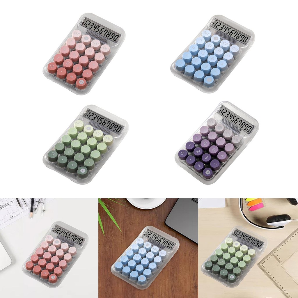 

Calculator Gradient Color Easy to Read Handheld Easy to Use Transparent with LCD Display for Daily and Basic Office Kids School