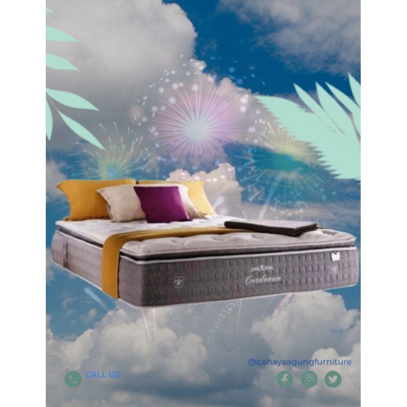 kasur matras mattress central type cordovan spring latex pillow top by central springbed