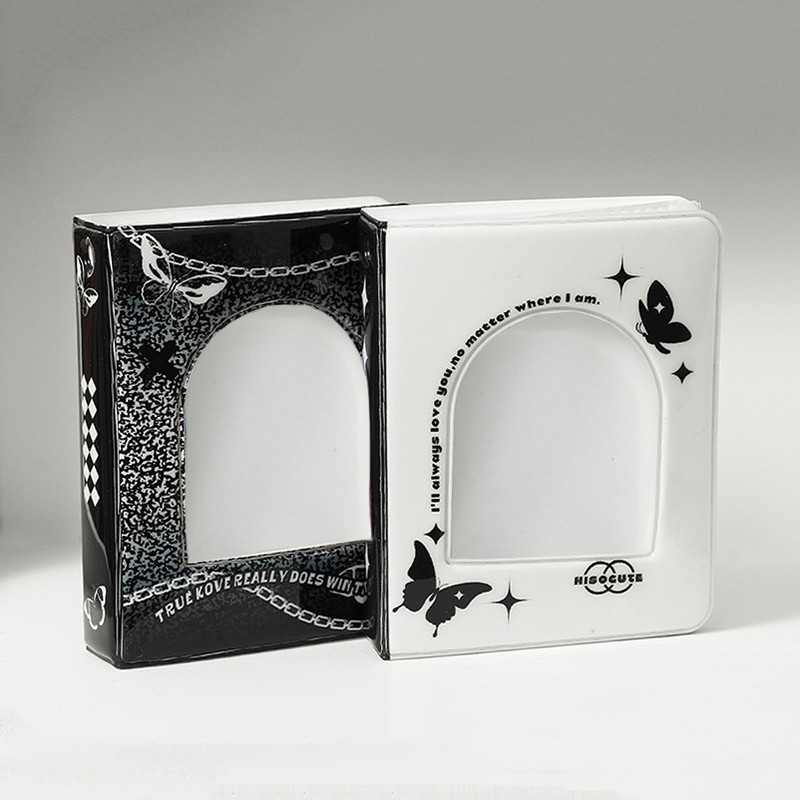 

Retro Black 3 Inch Photo Album Star Chasing Girl Idol Album Small Card Storage Book Korea Photocard Binder Photo Holder