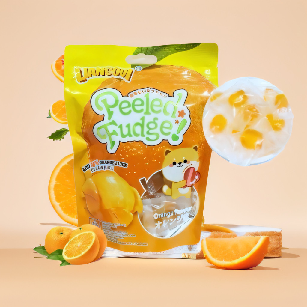 

[Buah kering halal]LIANGGUI Peeled Fudge 108g Permen Lunak Viral Aneka Permen Rasa Buah Mangga Jeruk & Strawberry (Halal) Pesta makanan fruity Permen