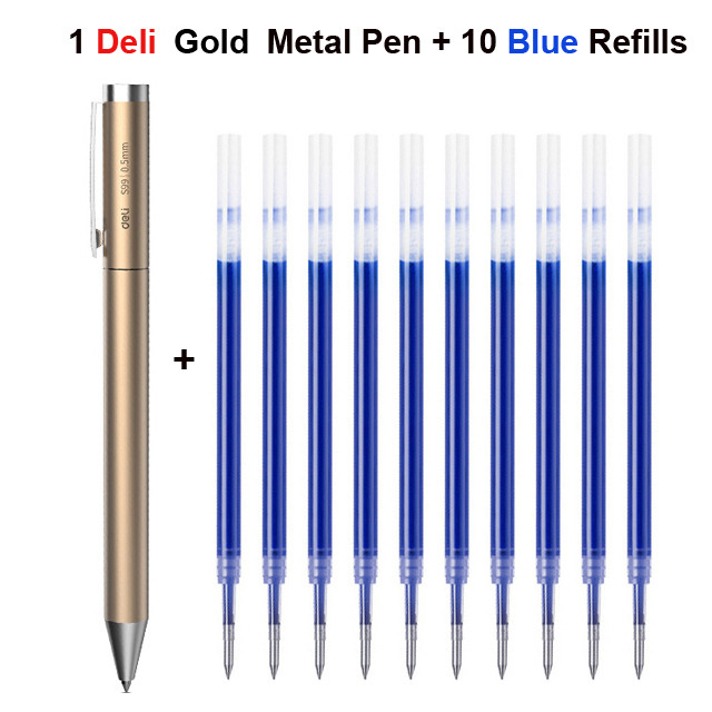 

Deli Metal Sign Pens Mijia Gel Pen PREMEC Smooth Switzerland Refill 0.5mm Japan Black Blue Ink Signing Pen Gift