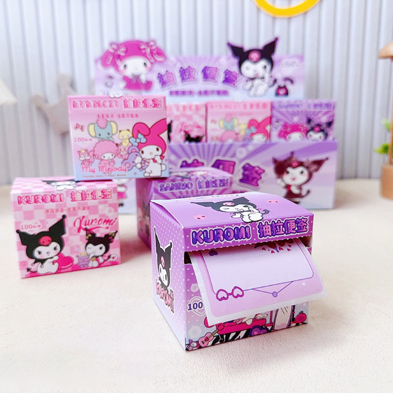 

VIRAL!! STICKY NOTES DAN STICKER LABEL NAMA MOTIF SANRIO DENGAN KEMASAN ROLL PULL OUT BOX YANG UNIK