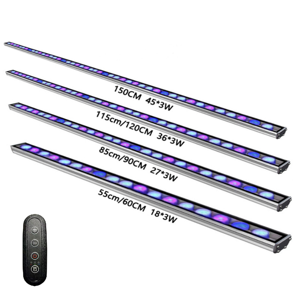 

2sets 54W/81W/108W Led Aquarium Light with 470nm 450nm Blue UV SKY B Led Aquarium Strip Bar Light for Coral Reef Fish Tank Lamp