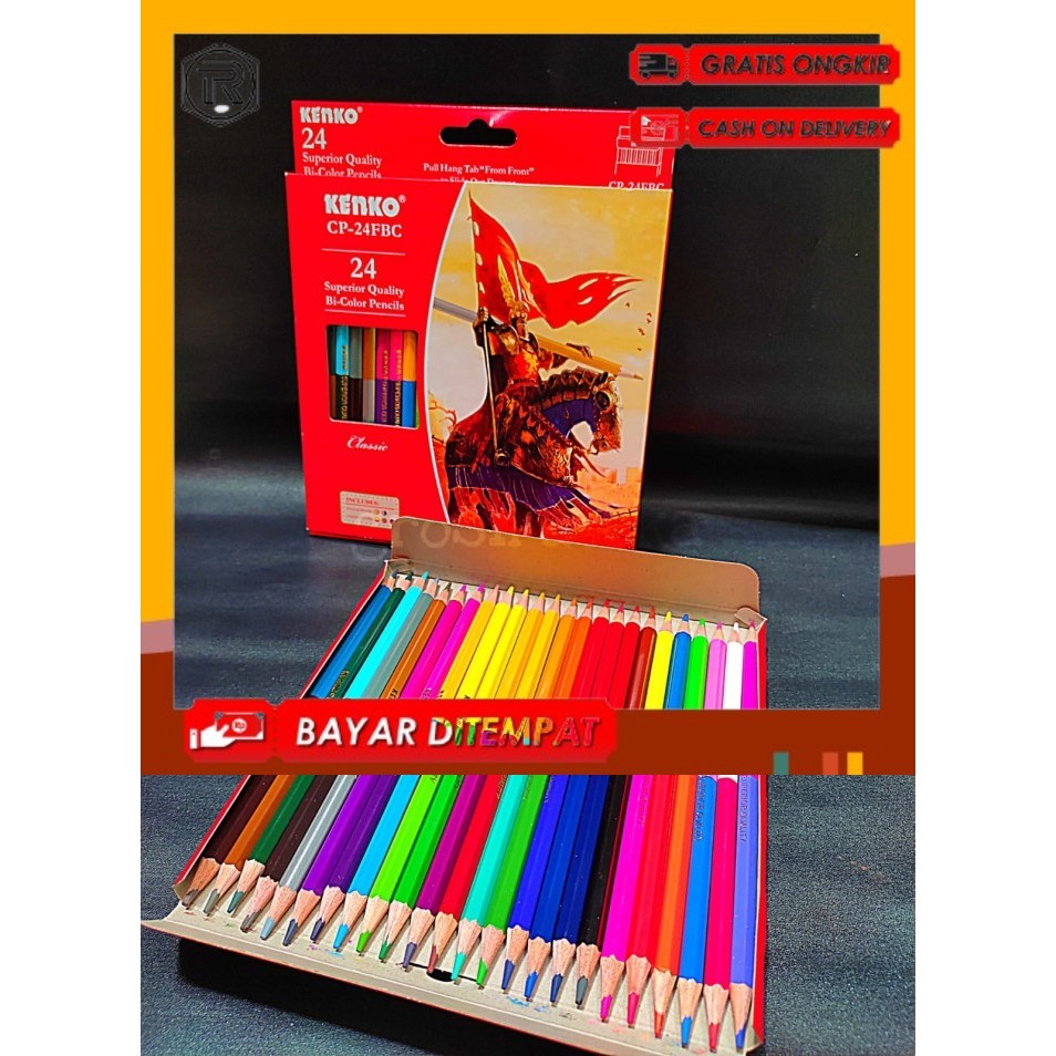 

PENSIL WARNA, PULAS DUO COLOR 24 WARNA BICOLOR KENKO