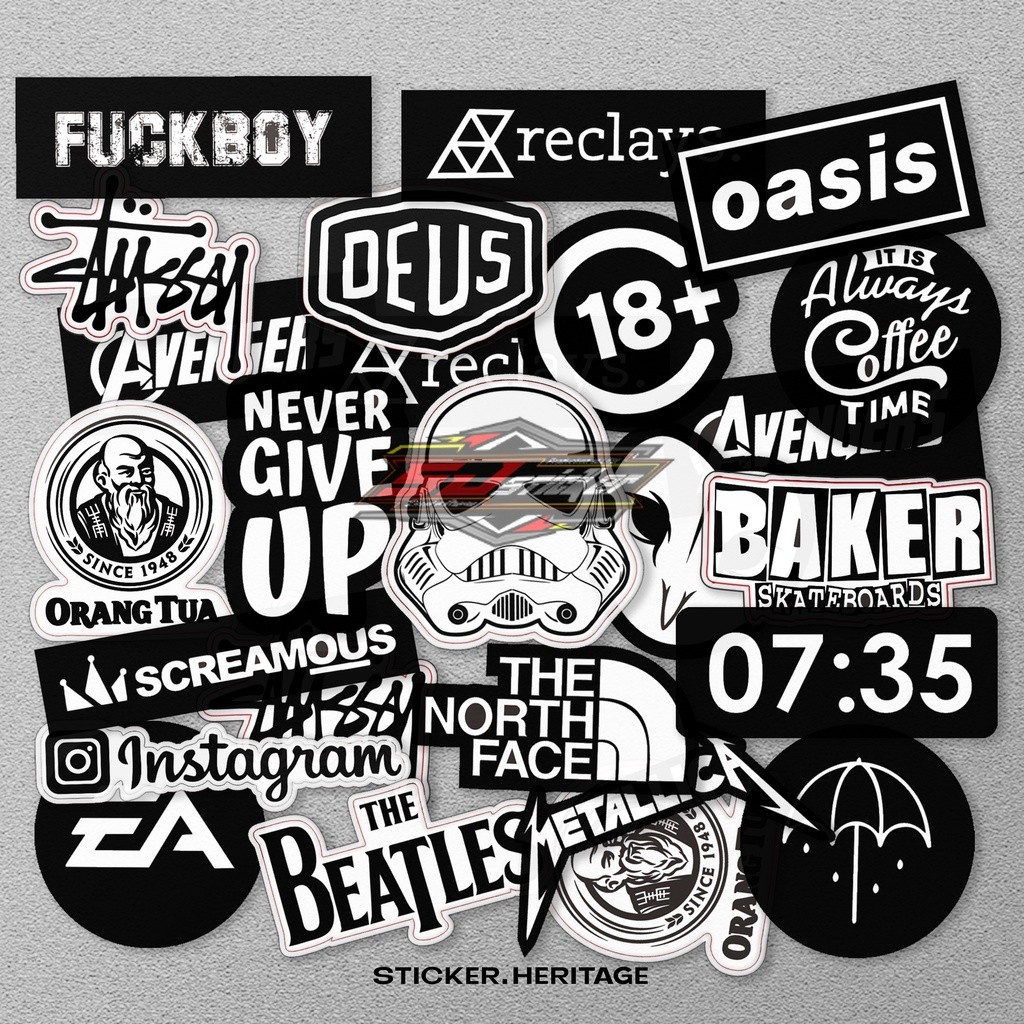 

Stiker Aesthetic BLACK & WHITE STIKER TUMBLER HP | STIKER LAPTOP estetik pack sticker stiker 100 pcs setiker pack