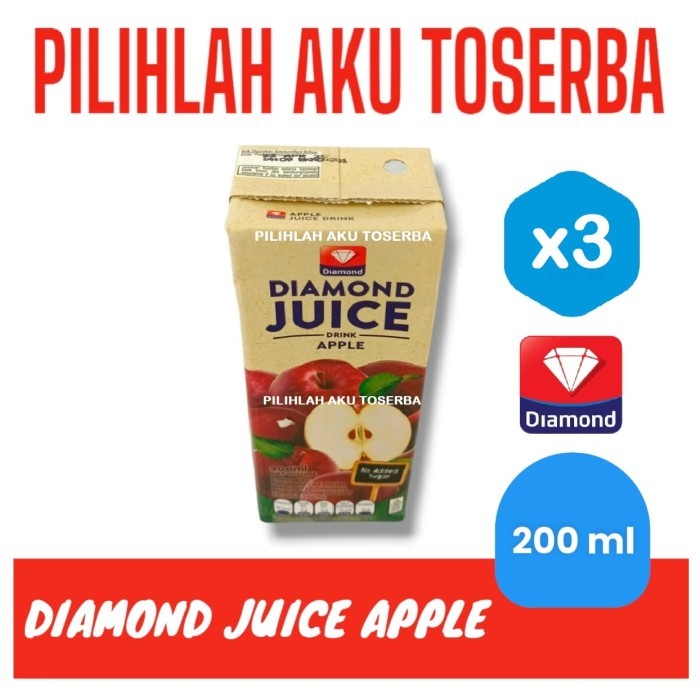 

DIAMOND JUICE APPLE Jus Apel 200 ml - ( HARGA 3 pcs )