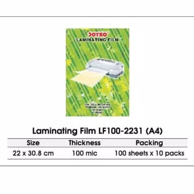 

plastik plastic laminating joyko a4 100 micron laminasi panas