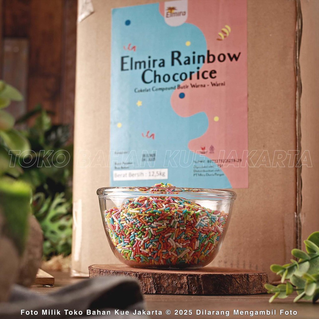 

Elmira Chocorice RAINBOW 250gr Meises Compound Butir Warna-Warni Meses Chocolate Premium Topping Bahan Kue Toko Bahan Kue Jakarta Coklat Elmira Mesis Pelangi