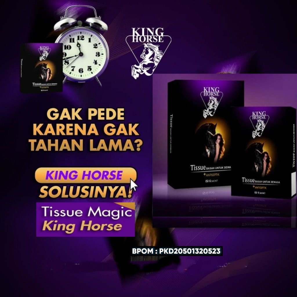 Tissue KING HORSE Bikin Tahan Lama Tisu Magic King Horse BPOM 1 Kotak 6 Sachet Promo murah hari ini 