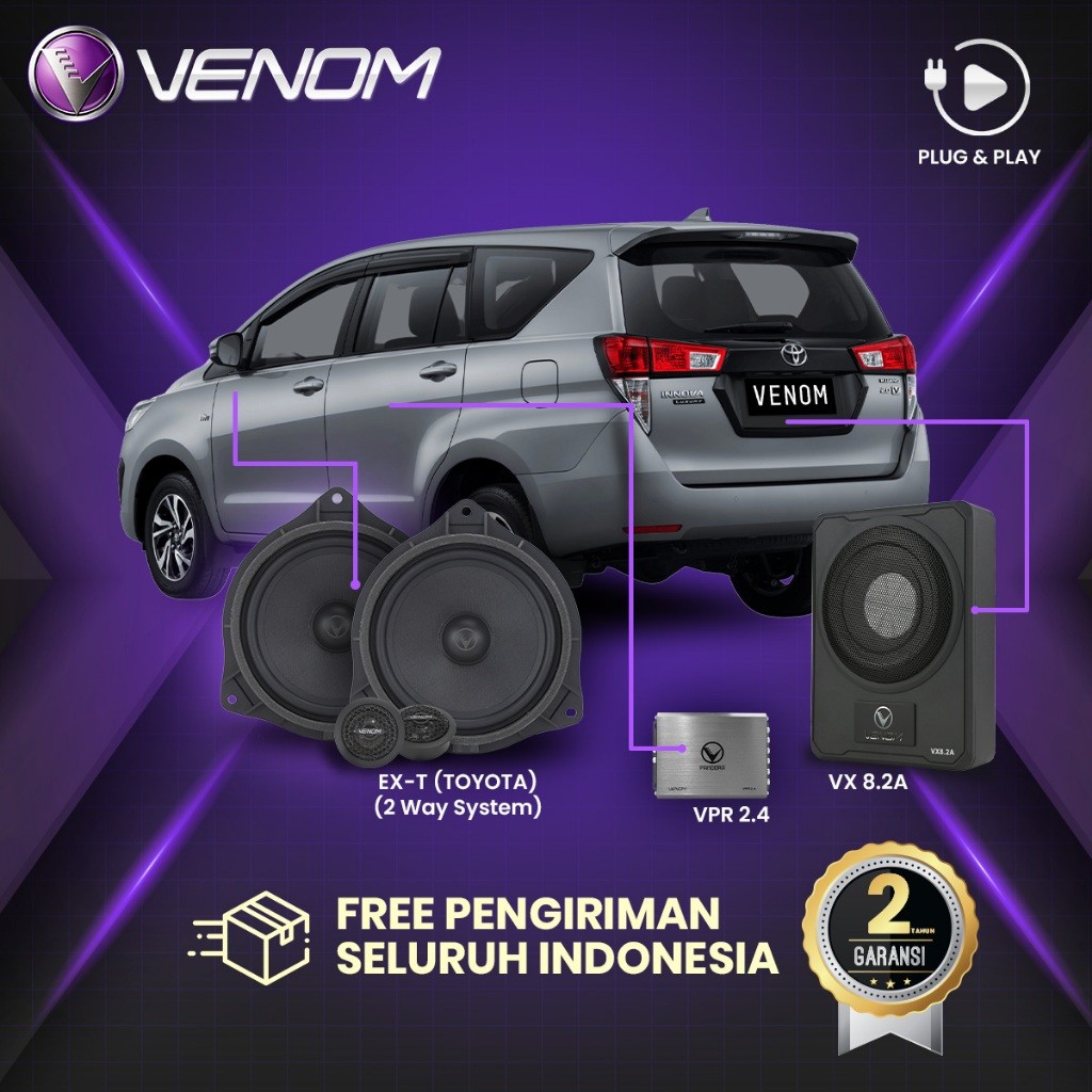 Venom Express Toyota Innova Paket Audio Mobil Plug and Play