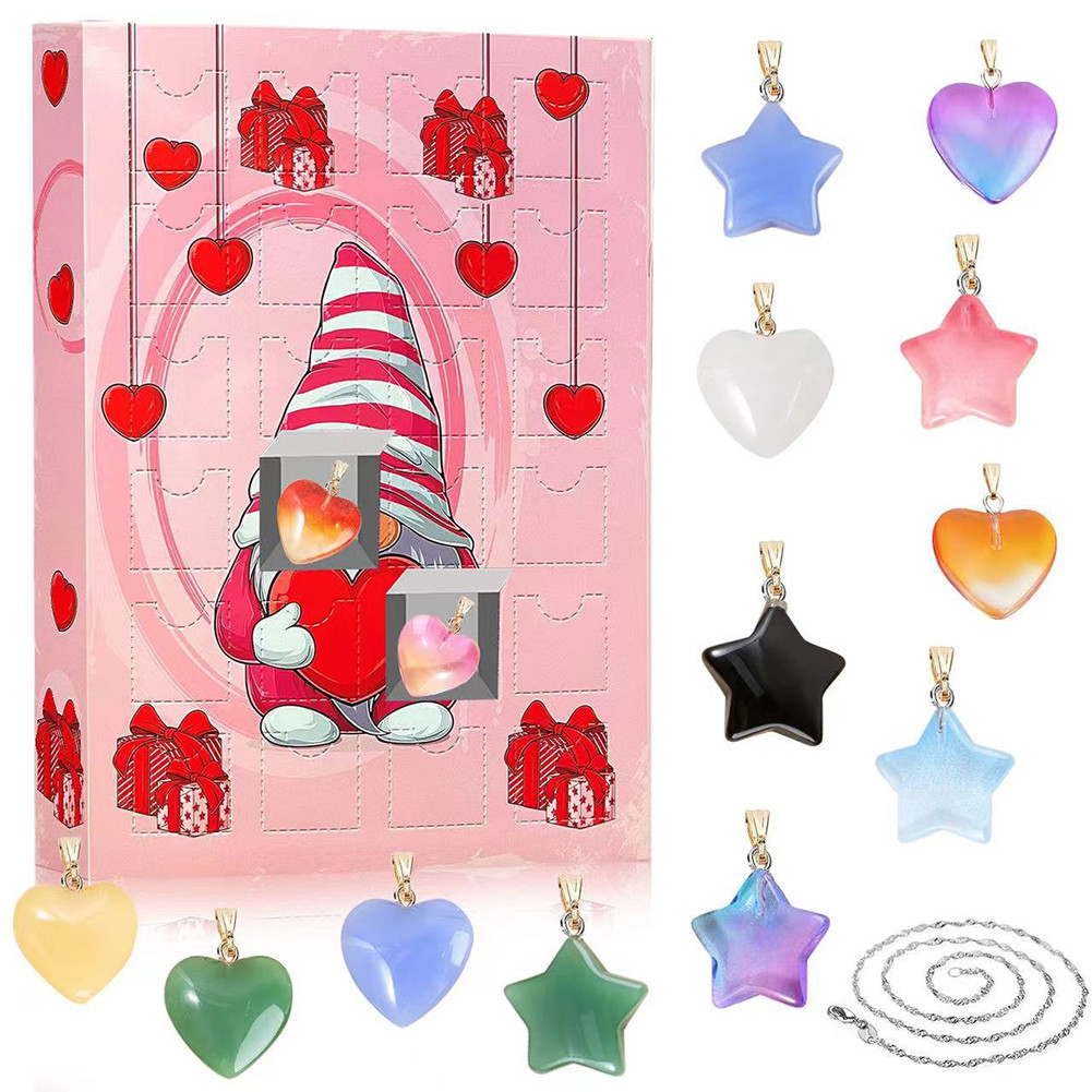 

Calendar Minerals Kit Home Decoration 24 Days Natural Crystal Agate Interactive Toys 2023 Countdown Calendar for Boys Girl