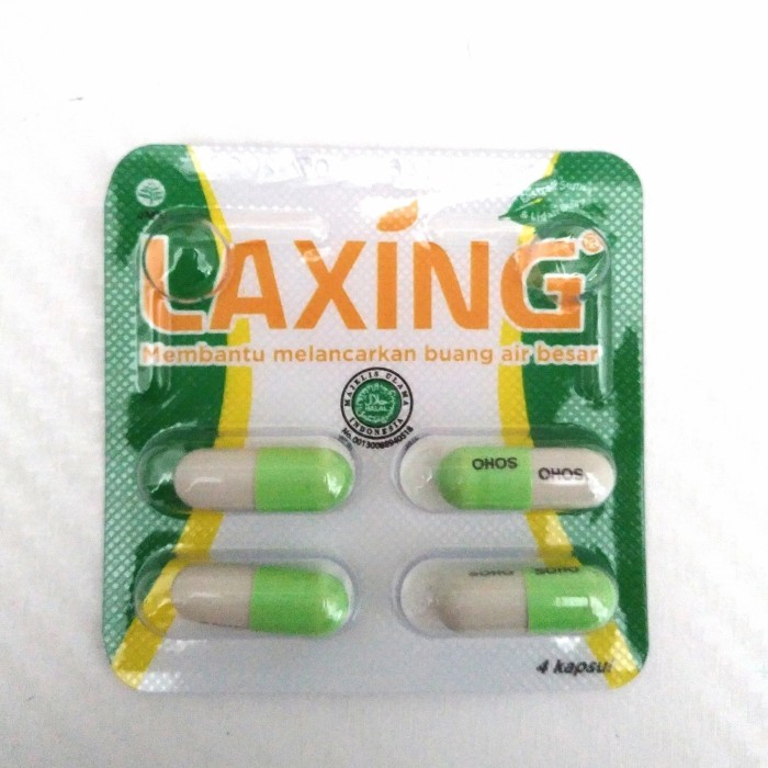 laxing per strip 4 kapsul obat pelangsing diet langsing lancarkan BAB