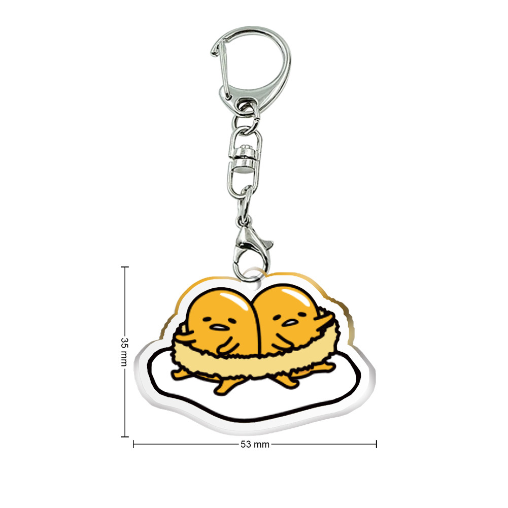 Gudetama Sanrio Custom Anime Keychain Cartoon Logo Acrylic Key Chain Photo Customized Transparent Pr